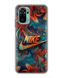 Чехол для Xiaomi Redmi Note 10 с картинкой «Nike в абстракции»
