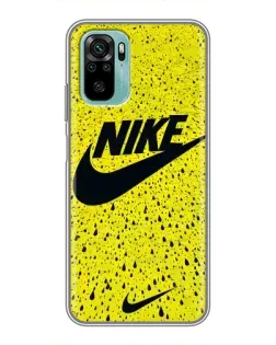 Чехол для Xiaomi Redmi Note 10 с картинкой «Желтый текстурный Nike»