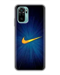 Чехол для Xiaomi Redmi Note 10 с картинкой «Синий пульс Nike» Чехол для Xiaomi Redmi Note 10 с картинкой «Синий пульс Nike»