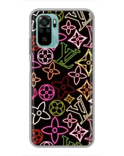 Чехол для Xiaomi Redmi Note 10 с картинкой «Неоновый микс Nike»
