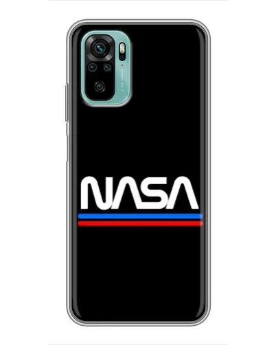 Чехол для Xiaomi Redmi Note 10 с картинкой «NASA — классика Red Blue»
