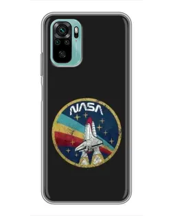Чехол для Xiaomi Redmi Note 10 с картинкой «NASA — эмблема миссии»