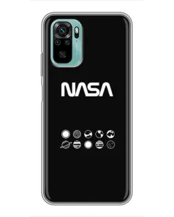 Чехол для Xiaomi Redmi Note 10 с картинкой «NASA — технический принт» Чехол для Xiaomi Redmi Note 10 с картинкой «NASA — технический принт»