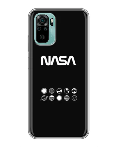Чехол для Xiaomi Redmi Note 10 с картинкой «NASA — технический принт»