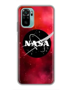 Чехол для Xiaomi Redmi Note 10 с картинкой «NASA — красная туманность»