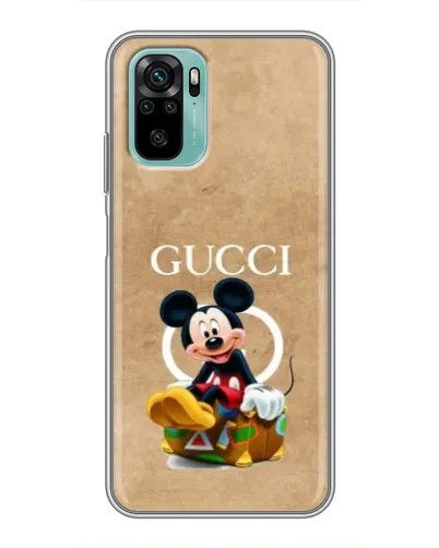 Чехол для Xiaomi Redmi Note 10 с картинкой «Микки Маус Gucci — крафт» Чехол для Xiaomi Redmi Note 10 с картинкой «Микки Маус Gucci — крафт»