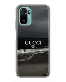 Чехол для Xiaomi Redmi Note 10 с картинкой «Gucci — морской прибой»