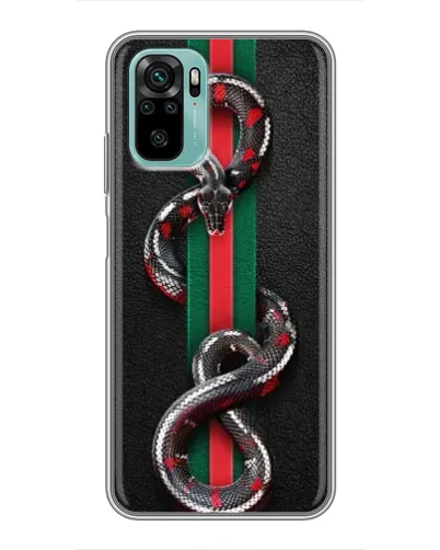 Чехол для Xiaomi Redmi Note 10 с картинкой «Gucci — змея на полосе» Чехол для Xiaomi Redmi Note 10 с картинкой «Gucci — змея на полосе»