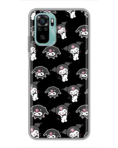Чехол для Xiaomi Redmi Note 10 с картинкой «Черный паттерн Kuromi»