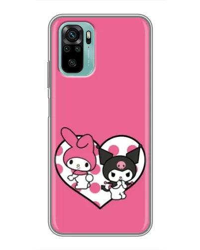 Чехол для Xiaomi Redmi Note 10 с картинкой «Kuromi и My Melody»