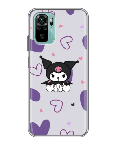 Чехол для Xiaomi Redmi Note 10 с картинкой «Kuromi и лавандовые сердца»
