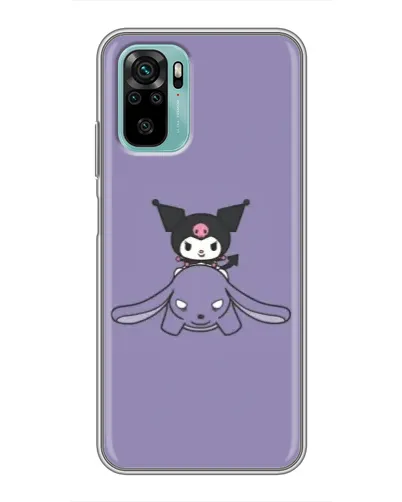 Чехол для Xiaomi Redmi Note 10 с картинкой «Kuromi на лиловом фоне»