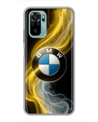 Чехол для Xiaomi Redmi Note 10 с картинкой «Золотистый дым BMW»