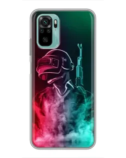 Чехол для Xiaomi Redmi Note 10 с картинкой «PUBG — огненный воин» Чехол для Xiaomi Redmi Note 10 с картинкой «PUBG — огненный воин»