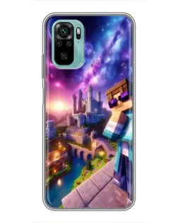 Чехол для Xiaomi Redmi Note 10 с картинкой «Стив и космос» Чехол для Xiaomi Redmi Note 10 с картинкой «Стив и космос»
