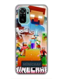 Чехол для Xiaomi Redmi Note 10 с картинкой «Minecraft герои игры» Чехол для Xiaomi Redmi Note 10 с картинкой «Minecraft герои игры»