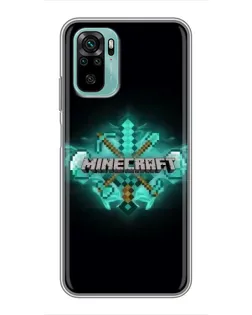 Чохол для Xiaomi Redmi Note 10 з картинкою «Minecraft Diamond лого»