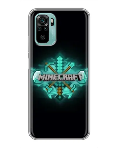 Чохол для Xiaomi Redmi Note 10 з картинкою «Minecraft Diamond лого» Чохол для Xiaomi Redmi Note 10 з картинкою «Minecraft Diamond лого»