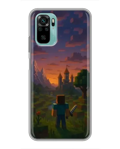 Чохол для Xiaomi Redmi Note 10 з картинкою «Стів біля вежі» Чохол для Xiaomi Redmi Note 10 з картинкою «Стів біля вежі»