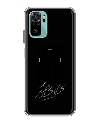 Чехол для Xiaomi Redmi Note 10 с картинкой «Графический крест Jesus» Чехол для Xiaomi Redmi Note 10 с картинкой «Графический крест Jesus»