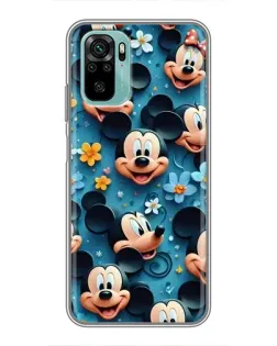 Чехол для Xiaomi Redmi Note 10 с картинкой «Паттерн Микки и Минни»
