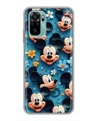 Чехол для Xiaomi Redmi Note 10 с картинкой «Паттерн Микки и Минни»