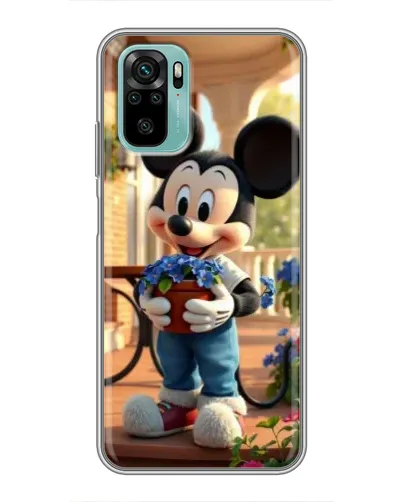 Чехол для Xiaomi Redmi Note 10 с картинкой «Микки садовод»