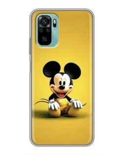 Чехол для Xiaomi Redmi Note 10 с картинкой «Микки на желтом»