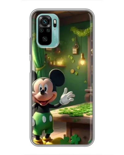 Чехол для Xiaomi Redmi Note 10 с картинкой «Микки в мастерской»