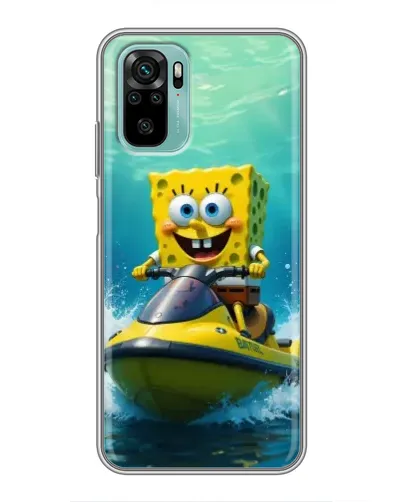 Чехол для Xiaomi Redmi Note 10 с картинкой «Спанч Боб на гидроцикле» Чехол для Xiaomi Redmi Note 10 с картинкой «Спанч Боб на гидроцикле»