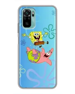 Чехол для Xiaomi Redmi Note 10 с картинкой «Спанч Боб и Патрик»