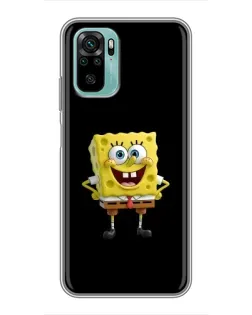 Чехол для Xiaomi Redmi Note 10 с картинкой «Классический Губка Боб»
