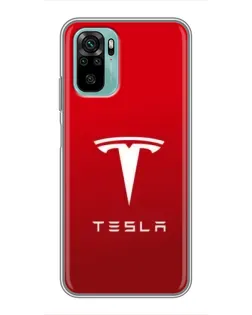 Чехол для Xiaomi Redmi Note 10 с картинкой «Tesla Red Classic»