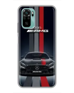 Чехол для Xiaomi Redmi Note 10 с картинкой «Mercedes — белый карбон»