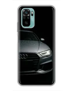 Чехол для Xiaomi Redmi Note 10 с картинкой «Audi — детализация кузова»