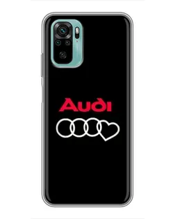Чехол для Xiaomi Redmi Note 10 с картинкой «Логотип Audi Heart»