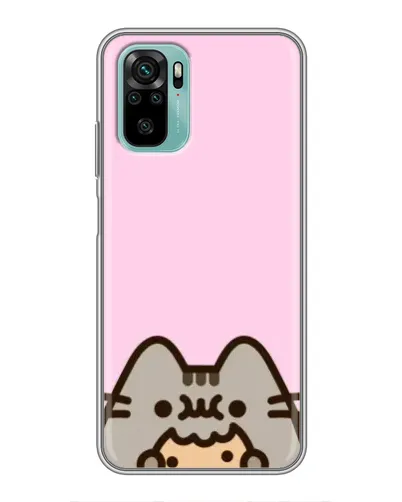 Чехол для Xiaomi Redmi Note 10 с картинкой «Pusheen и печенье»
