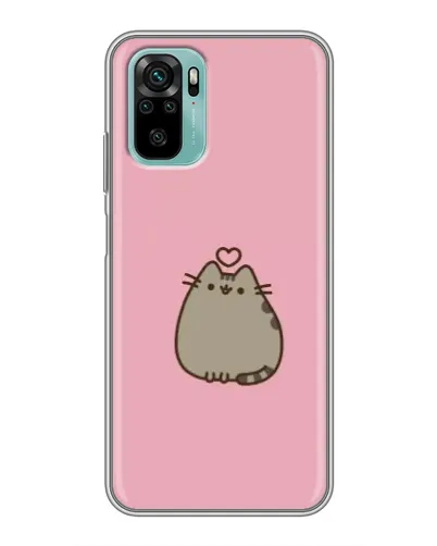 Чехол для Xiaomi Redmi Note 10 с картинкой «Pusheen сердце»
