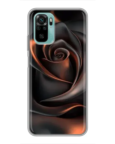 Чехол для Xiaomi Redmi Note 10 с картинкой «Шелковая черная роза»