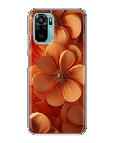Чехол для Xiaomi Redmi Note 10 с картинкой «Оранжевый макро цветок»