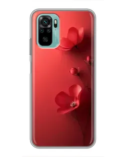 Чехол для Xiaomi Redmi Note 10 с картинкой «Маковые соцветия»