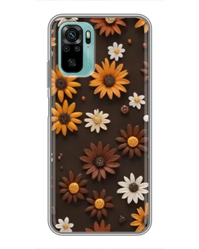 Чехол для Xiaomi Redmi Note 10 с картинкой «Узор из маленьких подсолнухов»