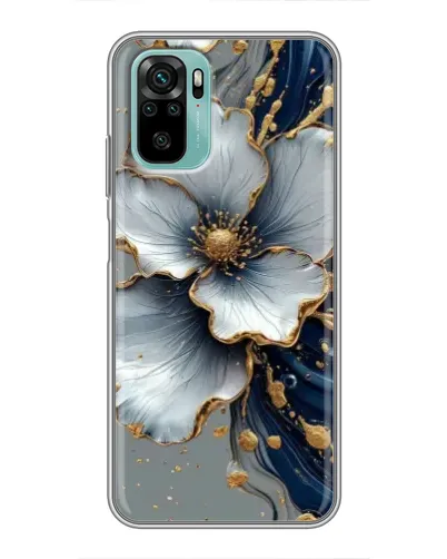 Чехол для Xiaomi Redmi Note 10 с картинкой «Белый цветок и золотой флюид» Чехол для Xiaomi Redmi Note 10 с картинкой «Белый цветок и золотой флюид»