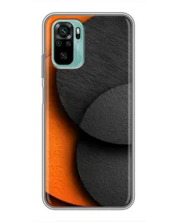 Чохол для Xiaomi Redmi Note 10 з картинкою «Геометрія помаранчевих кіл»