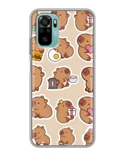 Чохол для Xiaomi Redmi Note 10 з картинкою «Капібари паттерн»