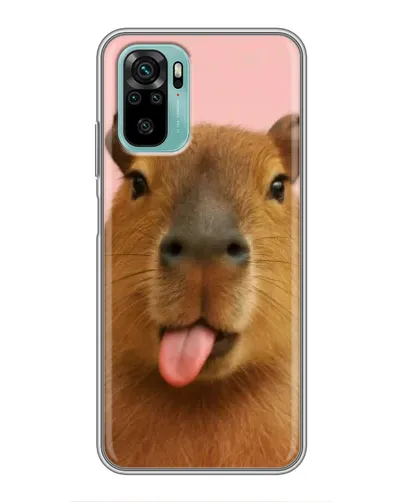 Чохол для Xiaomi Redmi Note 10 з картинкою «Капібара з язиком»
