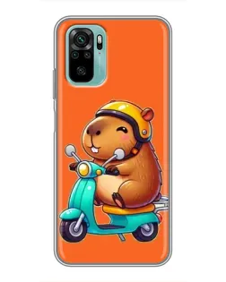 Чохол для Xiaomi Redmi Note 10 з картинкою «Капібара на скутері»