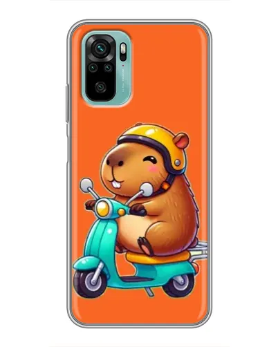 Чохол для Xiaomi Redmi Note 10 з картинкою «Капібара на скутері»