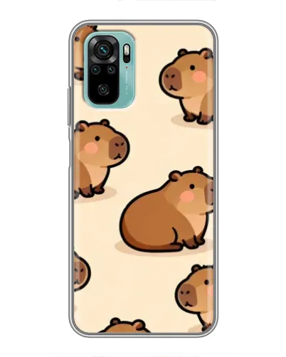 Чохол для Xiaomi Redmi Note 10 з картинкою «Паттерн милих капібар»