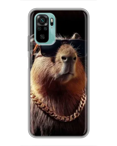 Чохол для Xiaomi Redmi Note 10 з картинкою «Капібара золотий ланцюг»